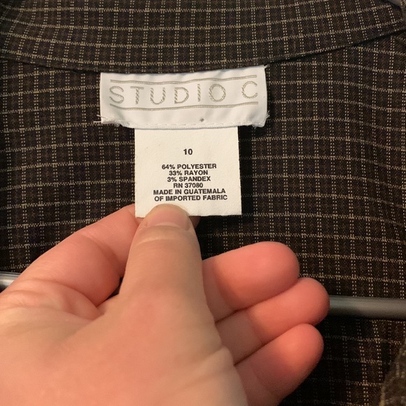 Vintage Brown gingham print short sleeved dress - Picture 3 of 5